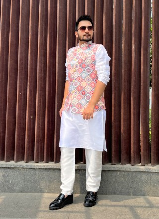 Cotton Printed Multi Colour Nehru Jackets