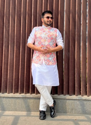 Cotton Printed Multi Colour Nehru Jackets