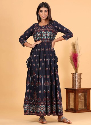 Cotton Printed Readymade Gown