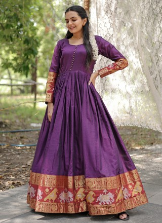Cotton Purple Gown
