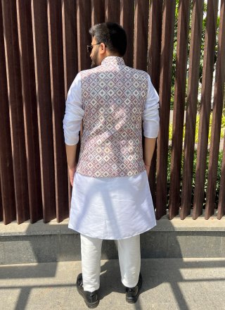 Cotton Sequins Multi Colour Nehru Jackets