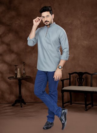 Short Kurta with Plain Work