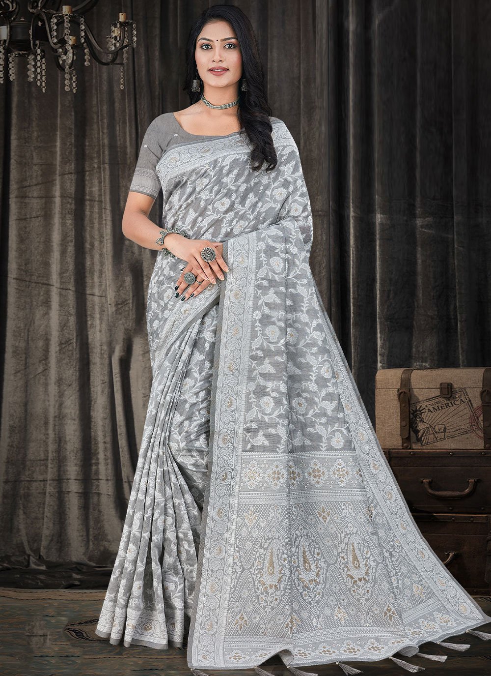 Buy JASMINE GEORGEET SAREE at Rs. 900 online from Fab Funda Georgette sarees  : an-3011-4