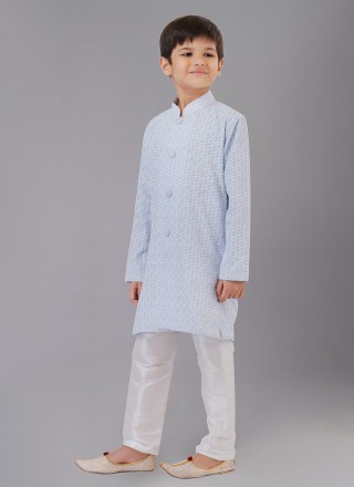 Cotton Silk Mehndi Kurta Pyjama