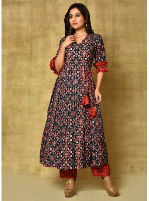 Cotton Silk Multi Colour Readymade Anarkali Salwar Suit