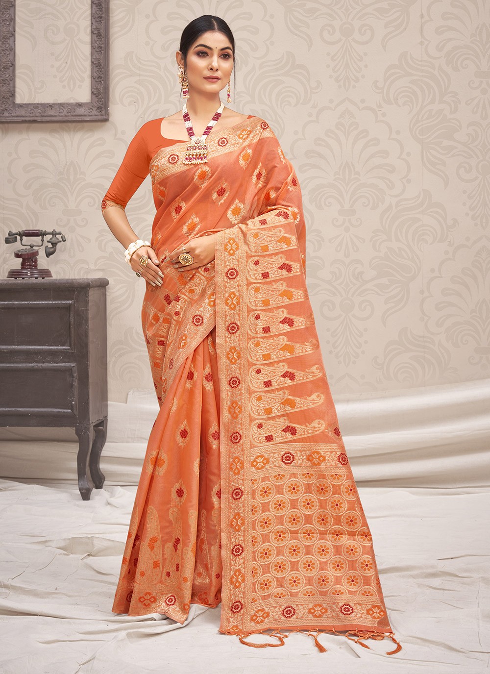 Buy Ozon Designer Fab Woven Banarasi Pure Silk, Cotton Silk Multicolor  Sarees Online @ Best Price In India | Flipkart.com