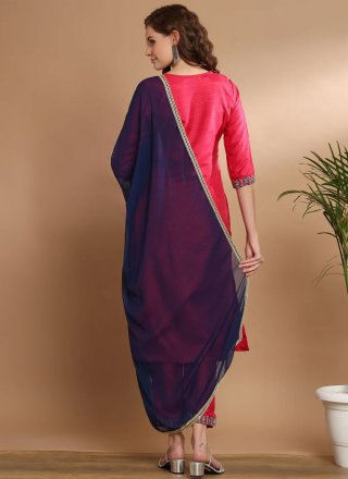 Cotton Silk Salwar Suit In Red