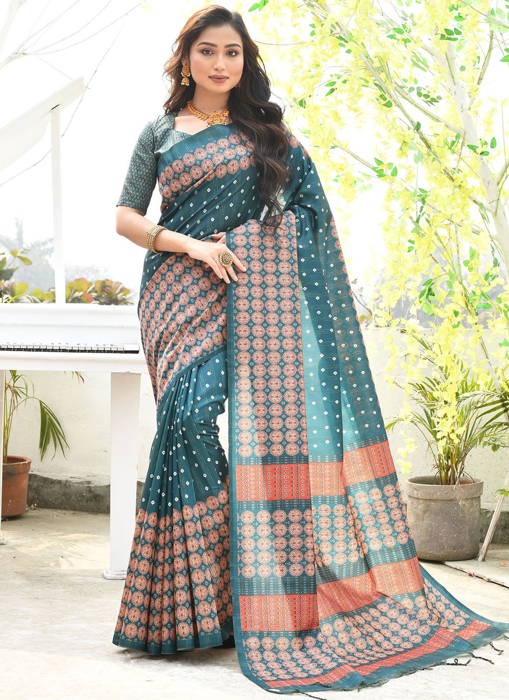 Royal Blue, Navy Blue & Sky Blue Bandhani (Bandhej) Sarees