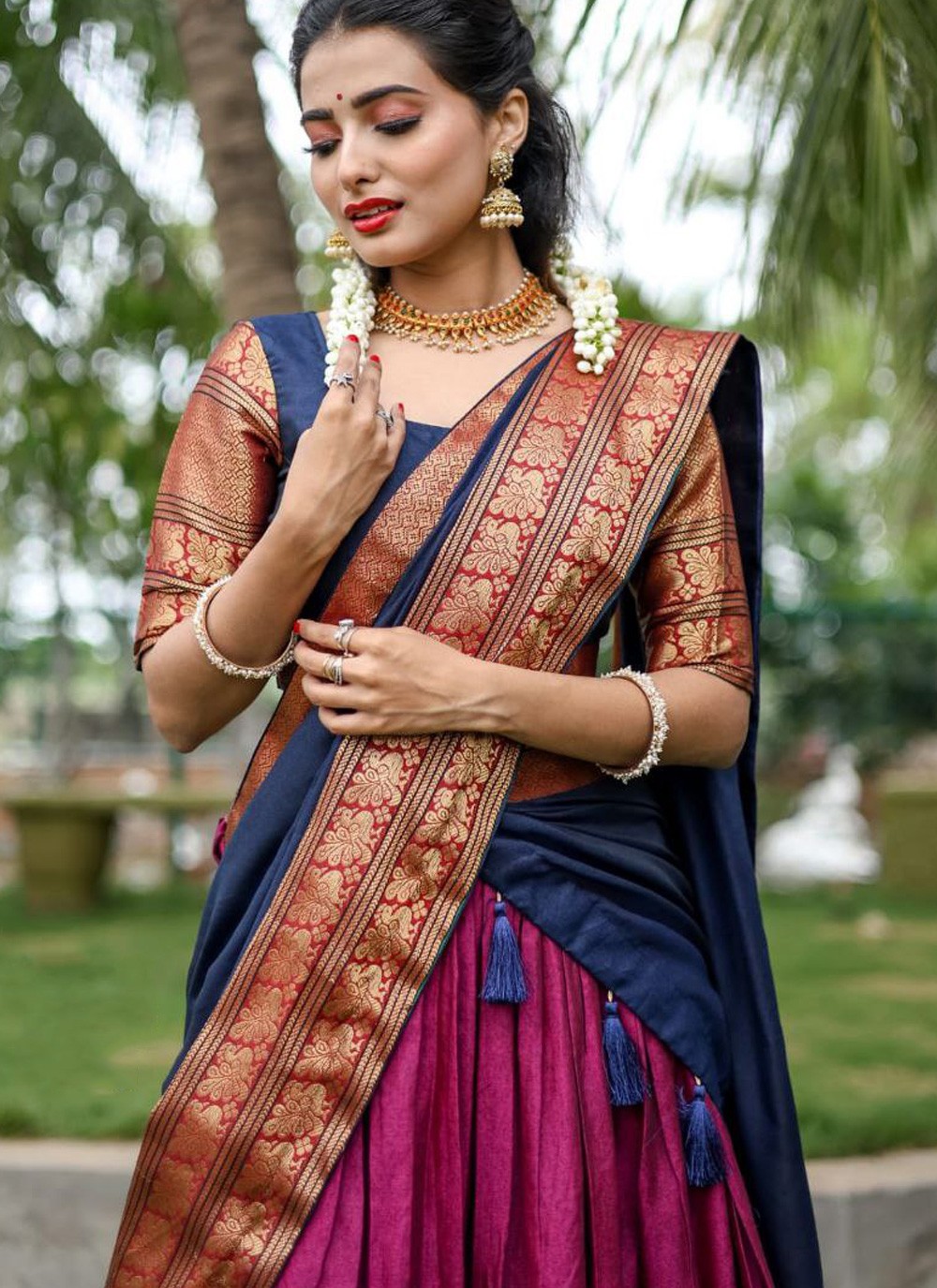 Enticing Art Silk Fabric Embroidered Work Lehenga Choli In Light Cyan | Half  saree lehenga, Lehenga choli, Simple lehenga