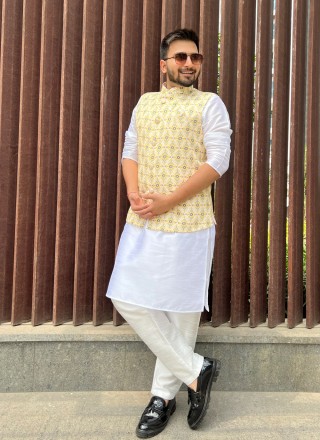 Cotton Yellow Nehru Jackets