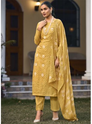 Cotton Yellow Trendy Salwar Kameez