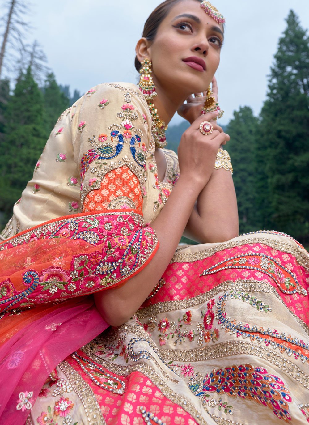 Handwork Cream Pink Heer Exclusive Bridal Lehenga, Wedding Wear, Indian  Outfit, Punjabi Lehenga - Etsy