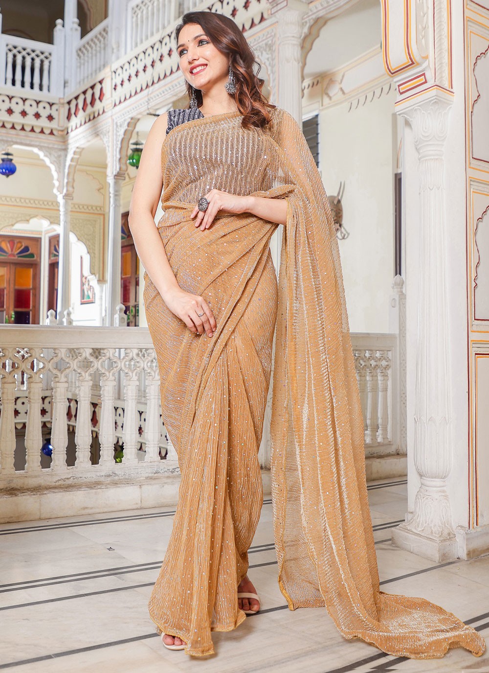 Buy online Women's Solid Cream Colored Saree With Blouse from ethnic wear  for Women by Florence for ₹400 at 89% off | 2024 Limeroad.com