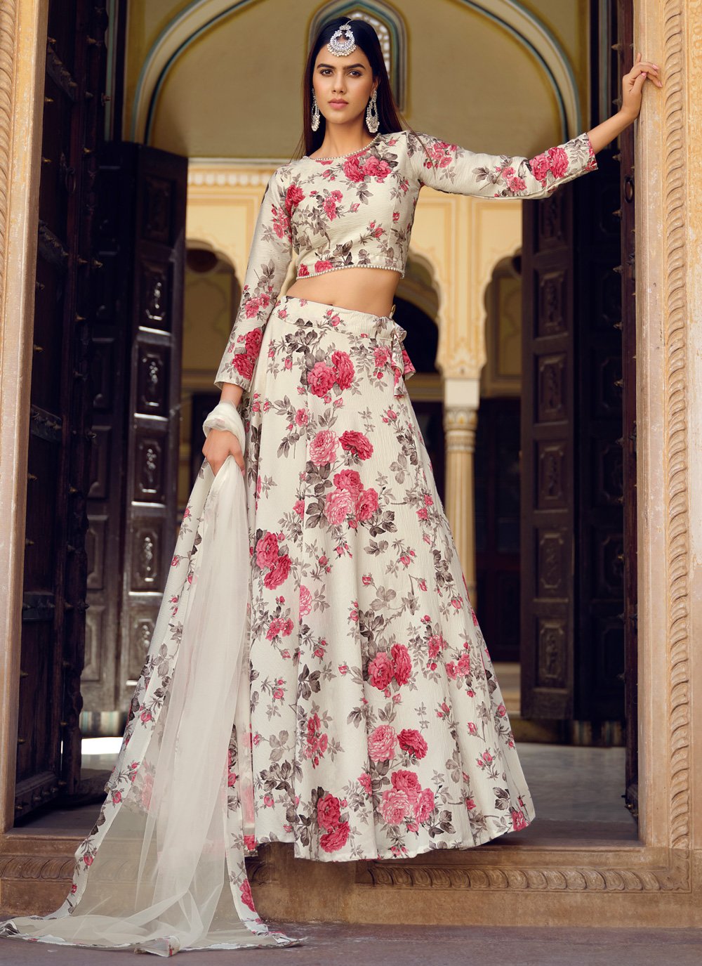 Delightful Spring/ Summer Floral Lehenga and Saree Designs for 2019