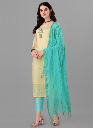 Handloom Ikat Cotton 3-Piece Salwar Suit Material 10058811 – Avishya.com