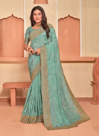 Crepe Silk Stone Work Designer Saree