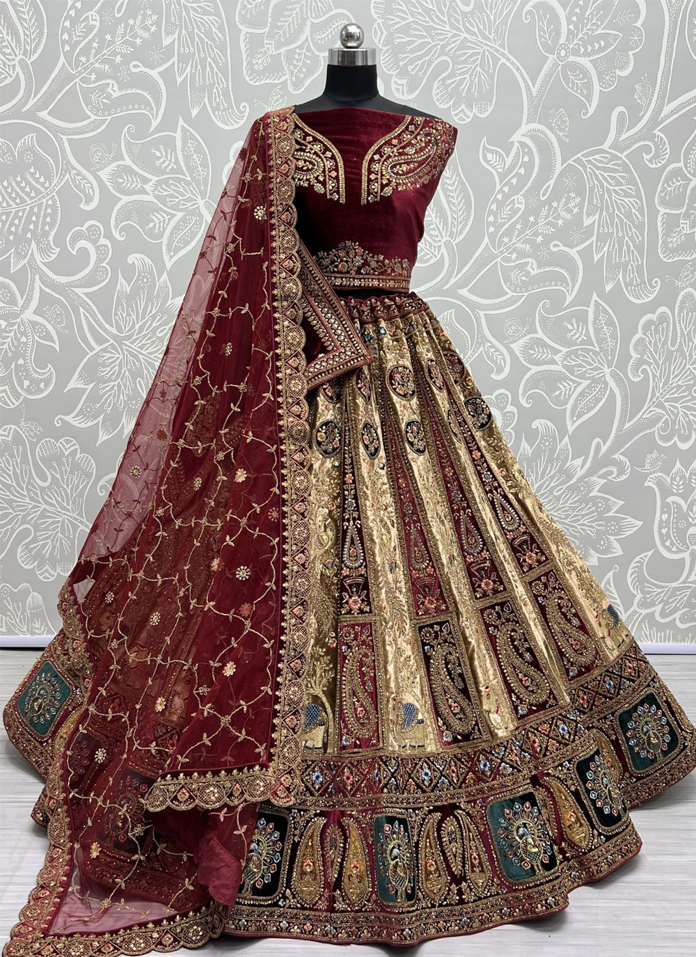 Buy Designer Red Malay Silk Lehenga With Multi and Coding Embroidery Work  and Net Dupatta for Women,bridal Lehenga Choli Wedding Dress.lehenga Online  in India - Etsy