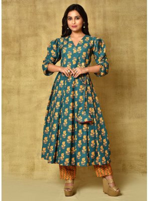 Digital Print Engagement Readymade Anarkali Salwar Suit