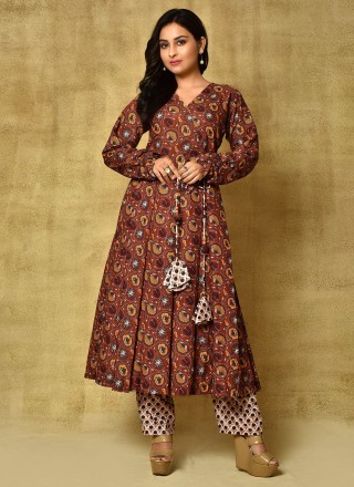 Digital Print Multi Colour Readymade Anarkali Salwar Suit 