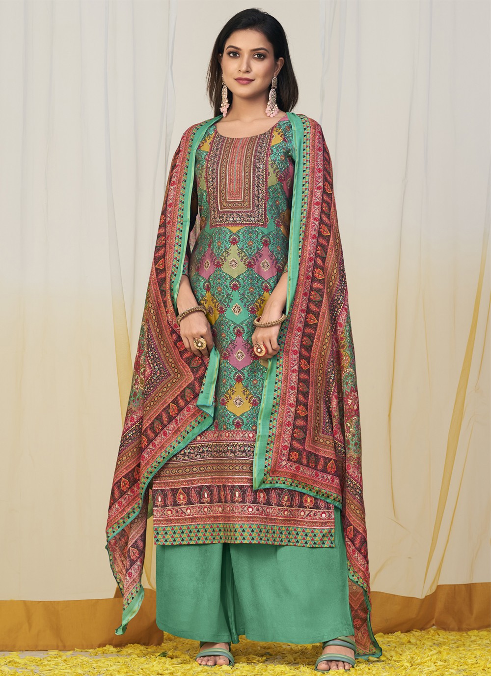 Digital Print Multi Colour Trendy Salwar Suit 
