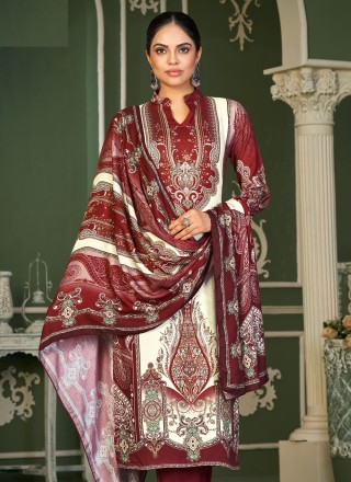 Digital Print Red Trendy Suit 