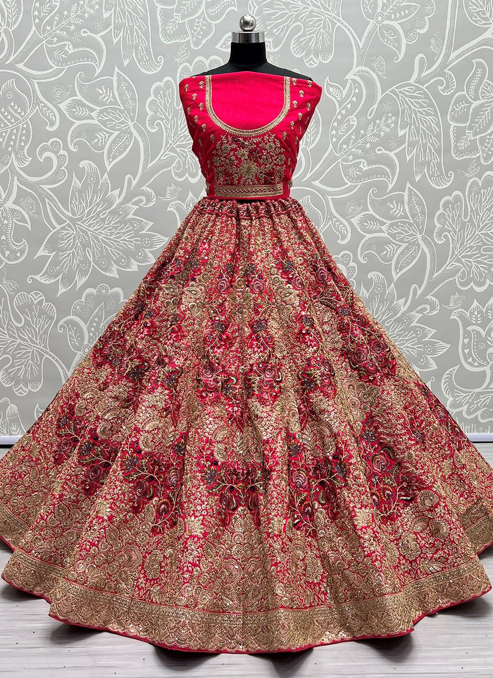 Dazzling Velvet Wedding Trendy Designer Lehenga Choli