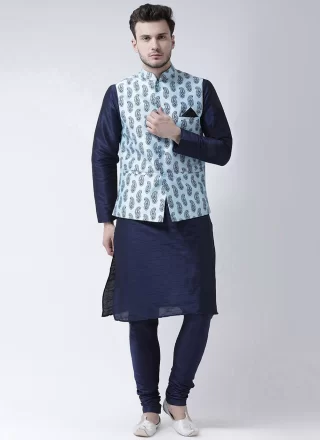Dupion Silk Nehru Jackets with Print Work