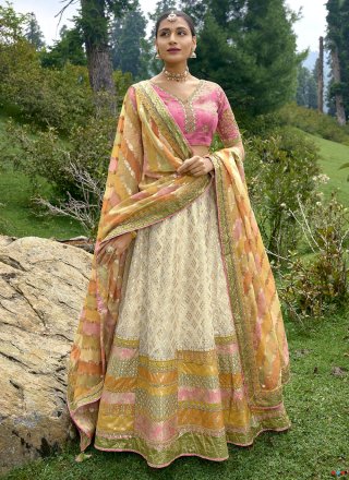 Multi Colour Banarasi Silk Embroidered Designer Lehenga Choli | Lehenga, Designer  lehenga choli, Designer bridal lehenga