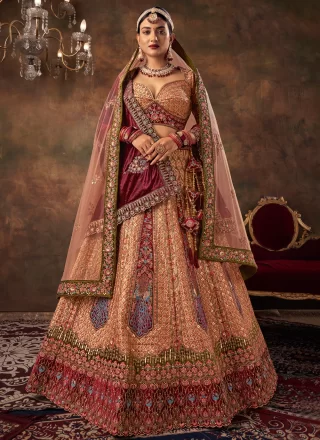 Buy Maroon & Peach Sequins Embroidered Georgette Bridesmaids Lehenga Online  | Bridal dress design, Stylish dresses for girls, Stylish party dresses