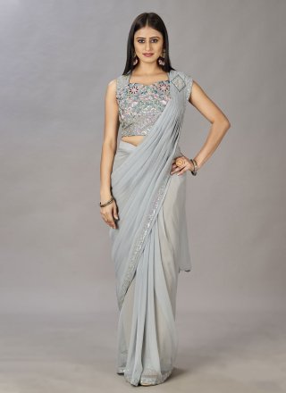 Shimmer Georgette Half Saree – Siri.Fashion