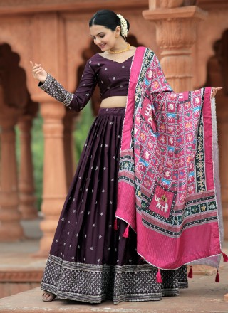 Buy Purple Net Embroidery V Neck Lehenga Set For Women by Shloka Khialani  Online at Aza Fashions.