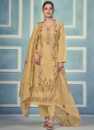 Embroidered Ceremonial Straight Salwar Suit