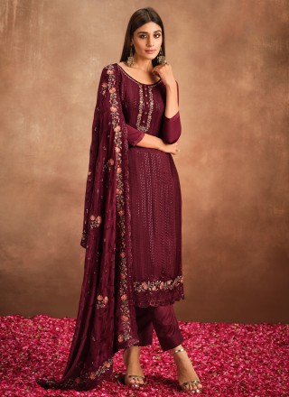 Embroidered Chinon Trendy Salwar Suit