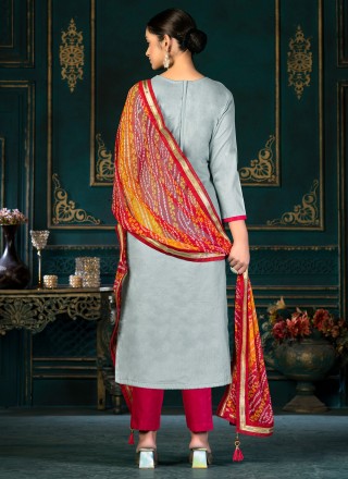 Embroidered Cotton grey Trendy Salwar Kameez