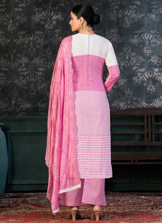 Embroidered Cotton Trendy Salwar Kameez in Pink