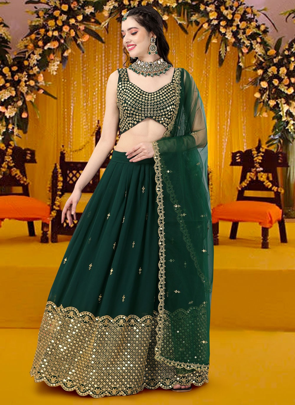Stylish pairings for layered lehengas: Skirt, and accessory tips