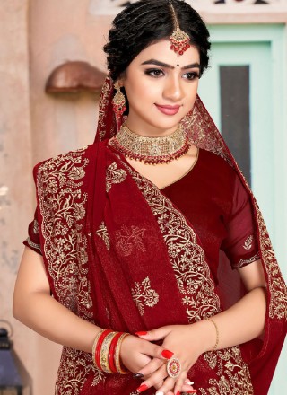 Embroidered Festival Contemporary Style Saree