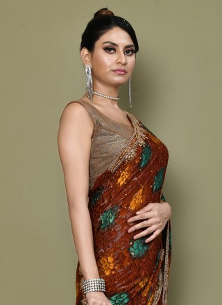Embroidered Georgette Contemporary Saree