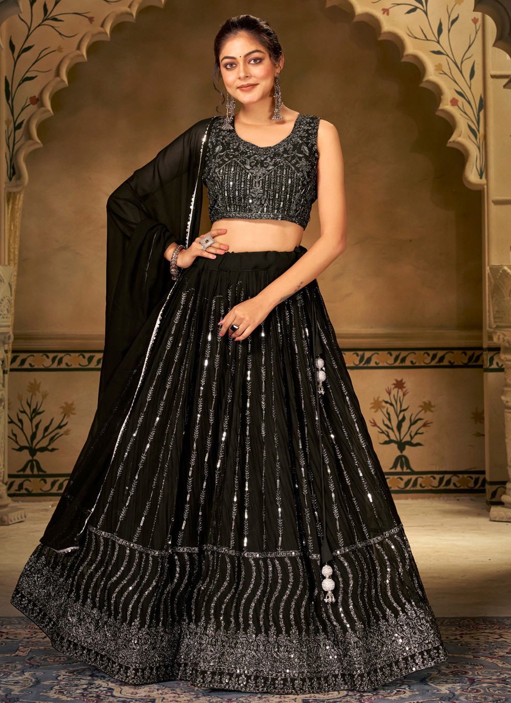Traditional Regal Black Kalidar Embroidered Net Lehenga Choli | Designer  bridal lehenga choli, Party wear indian dresses, Lehenga choli
