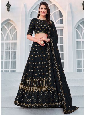 Embroidered Georgette Lehenga Choli in Green