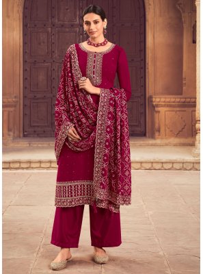 Embroidered Georgette Pakistani Salwar Kameez in Maroon