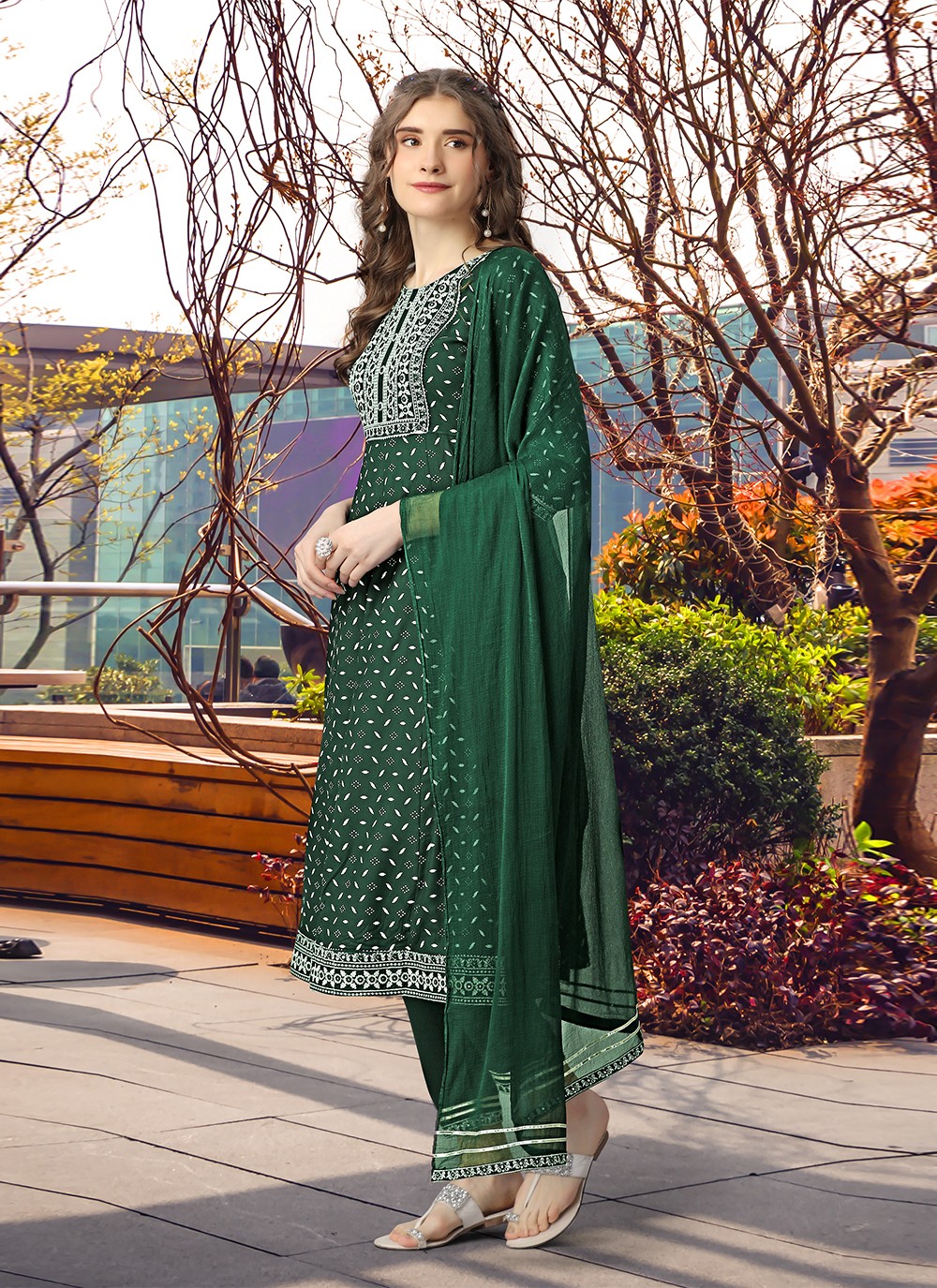 Green hotsell kurtis online