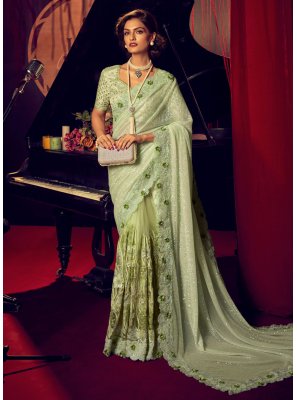 Embroidered Imported Green Classic Saree