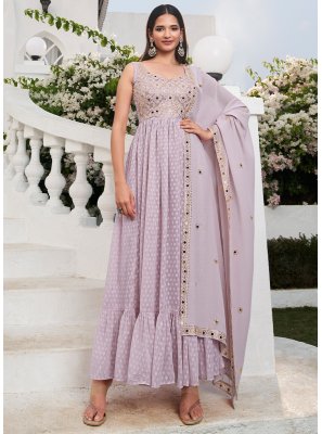 Embroidered Lavender Salwar Suit