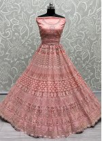 Embroidered Net Designer Lehenga Choli in Pink