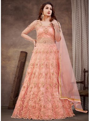 Embroidered Net Floor Length Salwar Kameez