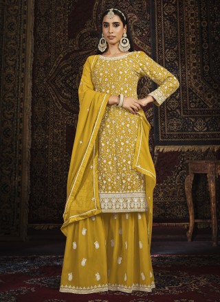 Embroidered Palazzo Salwar Suit