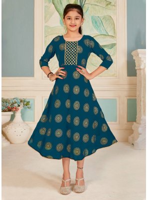 Embroidered Pure Georgette Readymade Gown