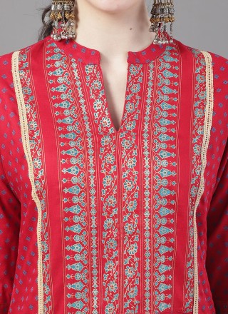 Embroidered Rayon Pant Style Suit