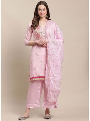 Embroidered Silk Blend Trendy Salwar Kameez